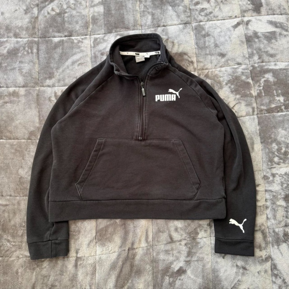 PUMA Men's Black Zip-Up Sweater